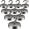 Neosmuk Magnetic Hooks, Cruise Ship Essentials, 100lb+ Heavy Duty Magnetic Hooks for Cruise Cabins, Refrigerator, Grill, Hanging, and Travel | Extra Strong Must-Haves Magnet Hook,Gunmetal Color.