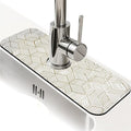 Kitchen Sink Splash Guard，Elegant simple geometric Faucet Mat Sink Gadgets-Super Absorbent Fast Drying Mat Drip Catcher for Kitchen, Bathroom,Sink Mat, Dish Drying Mat, Bathroom(15" X 5.5" )