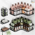 Veken Corner Shower Caddy 5-Pack, Advanced Rustproof Design, No Drilling Adhesive Shelves, Rack with Soap Holder, Large Capacity Bathroom Organizers and Storage, Wall-Mounted Kitchen & Home Decor