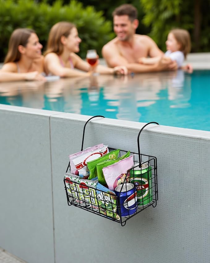 Large Rustproof Shower Caddy Hanging, 304 Stainless Steel Hanging Shower Organizer Basket for Bathroom & Bathtub, Over the Rod Shower Rack for Shampoo, Conditioner, Soap & Bath Accessories(Black)