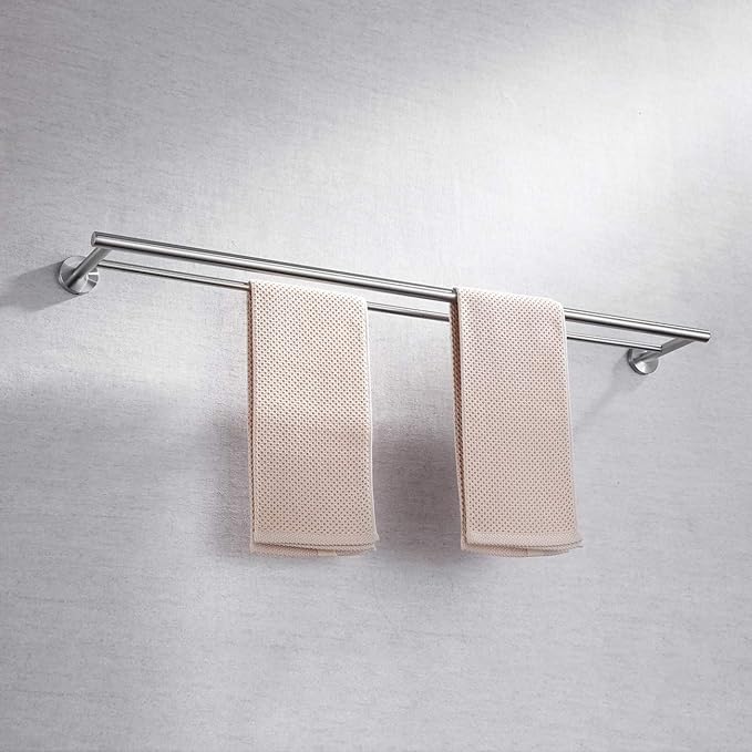 Miyili Bathroom Double Towel Bar 36-Inch Stainless Steel Bath Towel Rack Holder Wall Mount Brushed Finish, A01N90B