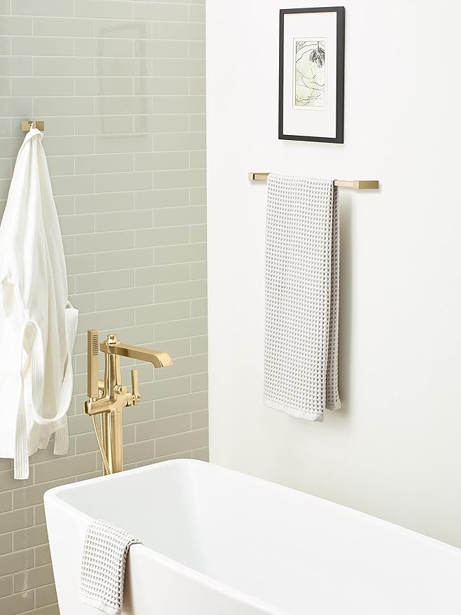 Amerock BH36080BBZ | Golden Champagne Single Robe Hook | 7/8 in. (22 mm) Length Towel Holder | Monument | Towel Hook for Bathroom | Bathroom Hardware | Bath Accessories