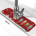 Christmas Snowflake Nutcracker Red 15" X 5.5" Kitchen Sink Splash Guard Faucet Faucet Guard Draining Mat Sink Splash Guard Faucet Kitchen Bathroom