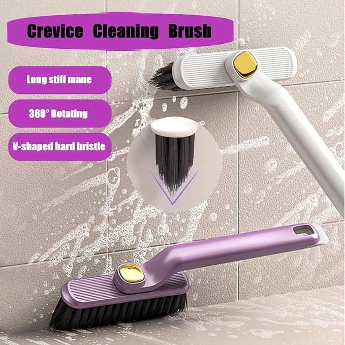 Crevice Cleaning Tool Kit-Including 2Pcs Grout Cleaner Brush,Clear Spray Bottle,Hard Bristle Crevice Cleaning Brush Suitable Bathroom Kitchen Toilet,Wall Sink Floor Cleaning Crevice Cleaning Brush