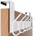 SKOLOO Over The Door Hook - for Doors up to 1-3/4'' Thickness, White, No Assembly Required, Stainless Steel, Door Coat Rack for Entryway & Bathroom Hanging Coats, Backpack, Robes, Towels
