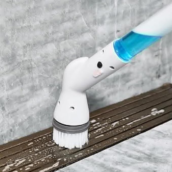 Electric Toilet Brush, Electric Spin Scrubber with Replaceable Brush Heads, Cordless Long Handle Power Cleaning Brush for Bathtub, Floor