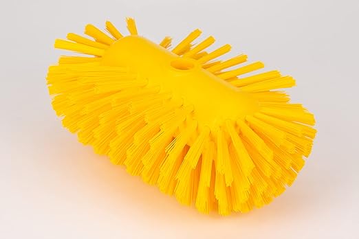 SPARTA Tank and Kettle Scrub Brush Heavy-Duty Tile Brush, Color-Coded and Handle Compatible (Sold Separately) for Optimal Access In Spacious Containers, Plastic, 5.5 X 9.5 Inches, Yellow