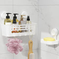Lifewit Suction Cup Shower Caddy + Soap Dish, Removable Large Basket and Bar Soap Holder for Inside Shower, NO-Drilling Bathroom Kitchen Organizers, 26 x 17 x 14 cm/10 x 5 x 7 inch, Set of 1