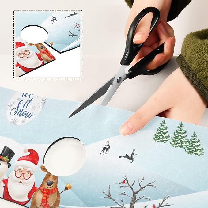 Kitchen Faucet Absorbing Mat Sink Splash Guard Behind Faucet Drip Catcher Trimmable for Bathroom RV Bar 14.7x5.4in 2PCS Christmas Snowman Winter