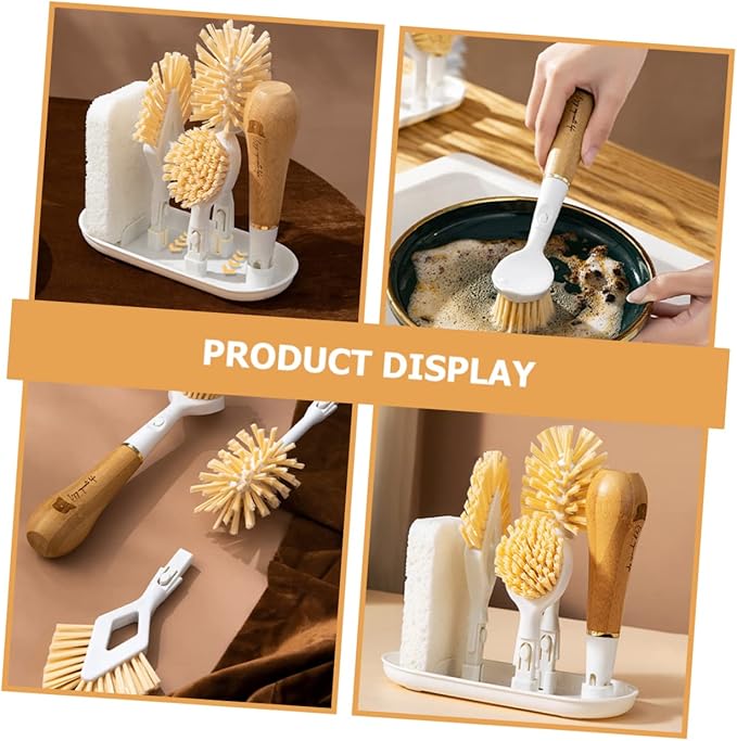 OUNONA 1Set Multifunctional Dish Scrubbing Brush with Ergonomic Handle Kitchen Cleaning Tool for Cookware Dishes and Hard to Reach Spaces Lightweight and Easy to Use Great