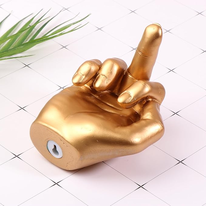 Middle Finger Toilet Paper Holder, Fun Wall Mount Toilet Paper Holder Key Holder, Jewelry Storage Fun Statues Sculptures, Bathroom Toilet Tissue Roll Paper Storage Holder