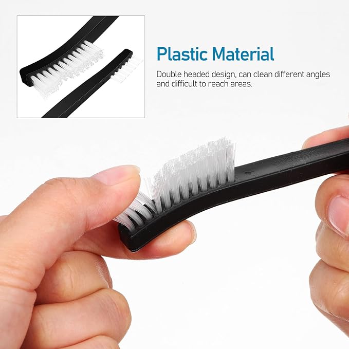 Ciieeo 9 Pcs Double-Ended Cleaning Scrub Brush Set with Plastic Bristles, Multifunctional Crevice and Gap Cleaner for Kitchen and Bathroom Household Use
