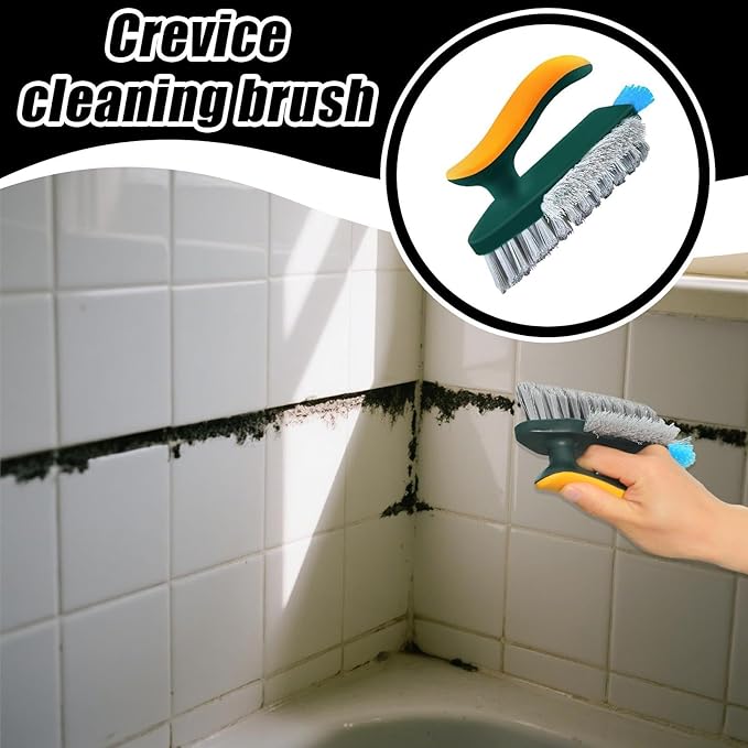 Crevice Cleaning Tool,Cleaner Scrubber - with Handle Small Cleaning Brushes for Tight Spaces,for Shower Kitchen Floor Tub Grout Household Countertop