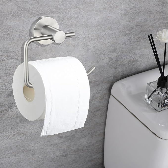 Toilet Paper Holder, Premium 304 Stainless Steel Paper Towel Holder, Toilet Paper Roll Dispenser Bathroom 5.5" TP Holder for Kitchen Washroom (Brushed Nickel)