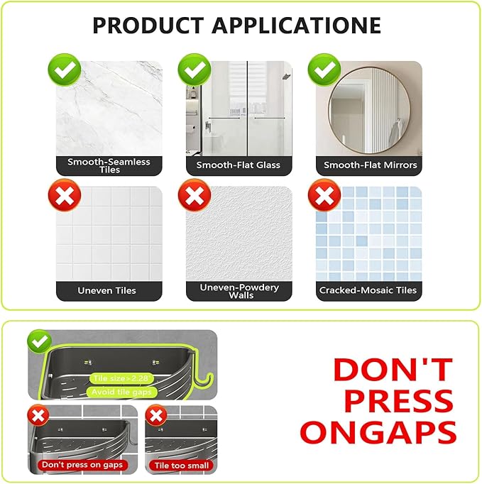 Corner Shower Caddy， 2 Pack Adhesive Shelf Corner with Towel Bar Hooks No Drilling Waterproof Rust Proof Organizer for Bathroom Storage