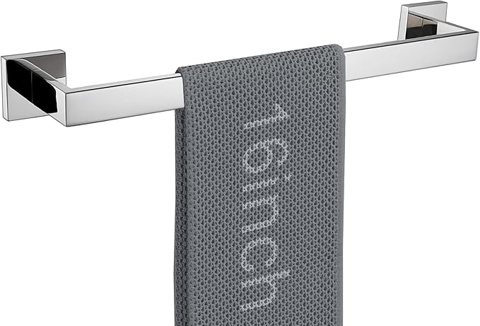 LANC 16-Inche Chrome Towel Bars for Bathroom Wall Mounted, Total-18" Hand Towel Holder Silver Towel Racks Stainless Steel Towel Rods for Bathroom Lavatory Towel Hanger, Polished A8804CP-4P1