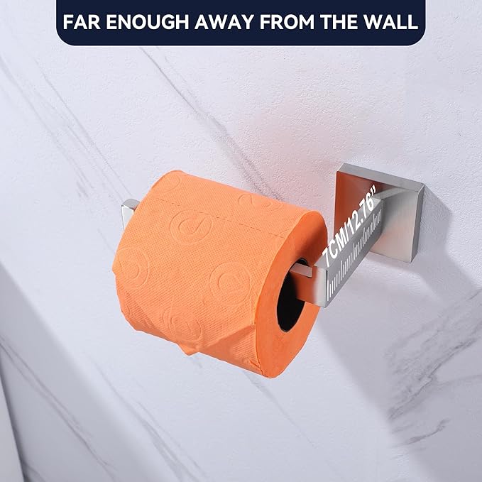 LANC Bathroom Toilet Paper Holder, Brushed Nickel Toilet Paper Roll Holder Wall Mounted for Bathroom Washroom, Toilet Tissue Roll Holder TP Dispenser Hangers Stainless Steel Left, A8807BN-LF