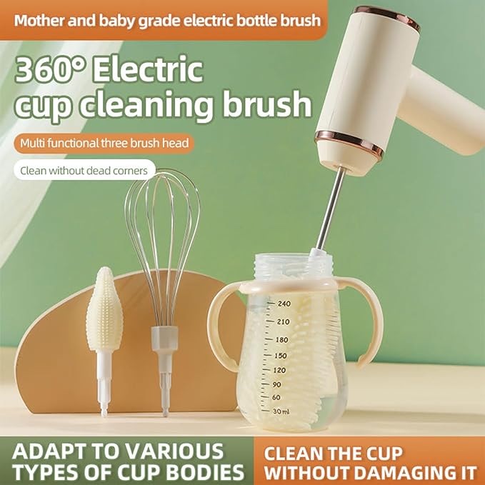 360 Whirling Electric Bottle Landscape Architect Pace Motor Ergonomic Grip 12Inch Flexible Rod USB Create Sports Car Backpacking Office Use Efficiency Electric Kitchen Brush