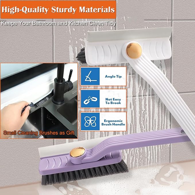 Hard Bristle Crevice Cleaning Brush Rotating Small Cleaning Brushes Set for Grout Toilet Scrub Shower Tile Skinny Gap Cleaning Tools for Household Essentials, Bathroom, Kitchen Tight Spaces