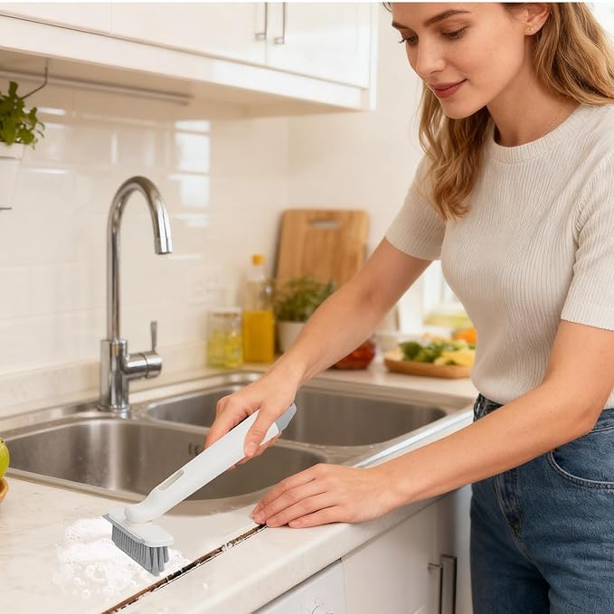 Crevice Cleaning Brush,Grout 360-degree Rotating Scrubber Brush | Kitchen Crevice Scrubbing Cleaner - for Shower Bathroom Toilet Kitchen Home Industrial Floor Tile Wall Window