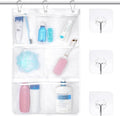 F-color Cruise Essentials 2026 - Mesh Shower Organizer Hanging with 7 Pockets for RV Gym Camping, Quick-Dry Portable Toiletry Bag with Metal Hooks for Bathroom Travel Toiletries