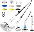 MayKing Electric Spin Scrubber with 9 Brush Heads, 3-Angle & 4-Length Adjustable Cordless Power Scrubber, 3-Speed & Battery LED Display, Electric Scrubber for Cleaning Bathroom Bathtub Floor Tiles