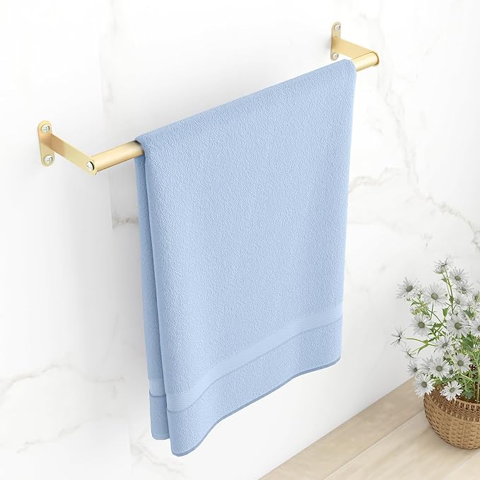 Bath Towel Bars, MKO Gold Towel Bar Towel Holder, Heavy Duty Towel Racks for Bathroom Wall, 16 Inch Single Towel Rods