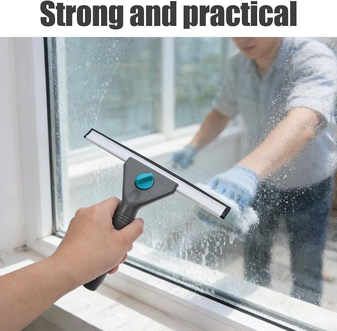 Shower Door Glass Wiper - Window Squeegee for Bathroom Mirrors Tiles Car Windshields - Handheld Scraper Tool for Home Office Hotel Automotive Cleaning 9.8x6.7x1.2Inch
