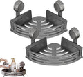 Triangle Suction Cup Shower Caddy, Corner Shower Shelves No Drilling, Upgrade Suction Cup Shower Organizer with Towel Bar & Hooks, Heavy-Duty Strong Hold (Gray, 2pcs)