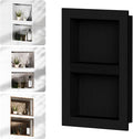 Homevacious Shower Niche 16 X 24 Inch Shower Niche Insert Tile Ready Recessed Wall Niche XPS Double Waterproof Shelf Shower Wall Bathroom Storage Box with Removable Shelf Matte Black