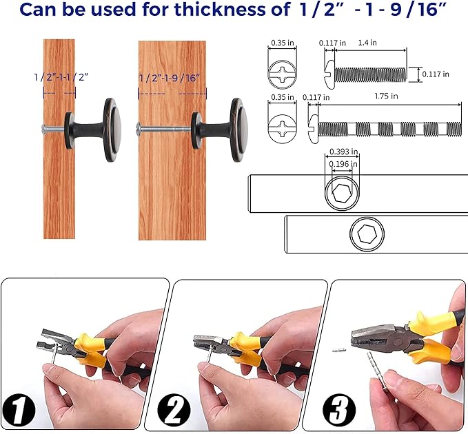 Ravinte 25 Pack 1-1/4 Inch Kitchen Cabinet Knobs Oil-Rubbed Bronze Zinc Pulls Door Handles for Dresser Drawers