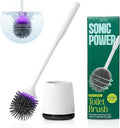 Electric Toilet Brush & Scrubber – Self Cleaning Silicone Toilet Bowl Brush with UVC Light, Rechargeable Wireless Spinning Toilet Brush & Holder Set, Wall Mount or Floor Standing (Pack of 1)