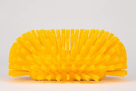 SPARTA Tank and Kettle Scrub Brush Heavy-Duty Tile Brush, Color-Coded and Handle Compatible (Sold Separately) for Optimal Access In Spacious Containers, Plastic, 5.5 X 9.5 Inches, Yellow, (Pack of 2)