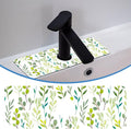 Faucet Mat for Kitchen Sink Color Art Leaves Grass, Soft Diatom Mud Material, Strong Water Absorption, Non-slip, Easy to Clean for Bathroom, Kitchen 15"X5.5"