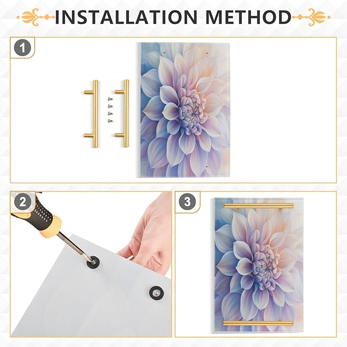 Dahlia Vanity Tray Acrylic Bathroom Countertop Tray Flower Decorative for Kitchen Desk Organizer Makeup Storage Tray