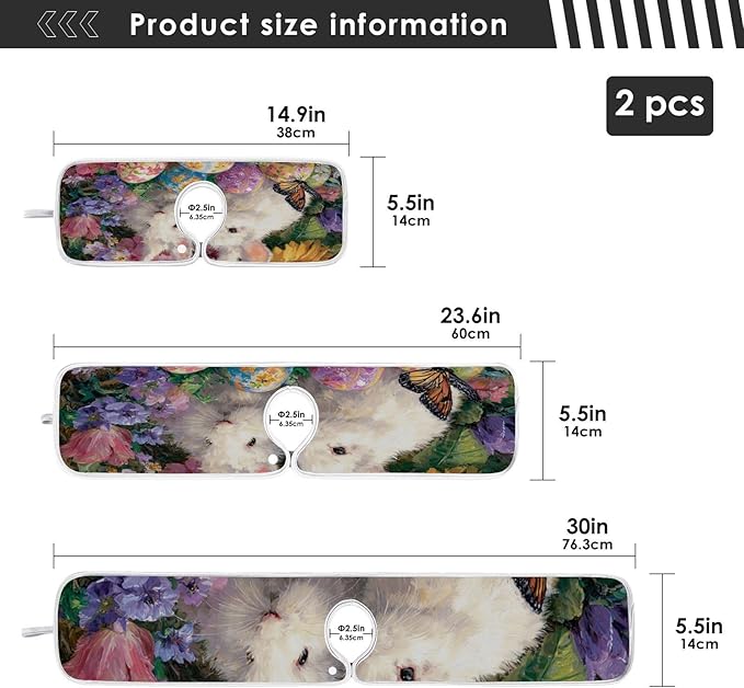 2 PCS Kitchen Sink Splash Guard 30 Inch Faucet Mat for Kitchen Sink Bathroom Sink Faucet Absorbing Drip Drain Mat Pad Microfiber Soft Washable Easter Bunny Eggs Flowers Butterfly
