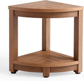 Corner Shower Stool for Shaving Leg, Waterproof Bathroom Shower Bench Seat for Inside Shower, Poly Lumber Plastic Shower Chair Seat, Shower Foot Rest with Adjustable Feet, Non-Slip, Brown