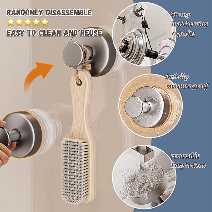 Towel Hooks for bathrooms - Stainless Steel Suction Cup Hooks Strong Adhesive Bathroom Hanger No Drill, Waterproof Wall Hooks for Shower, Kitchen, Window,Tile,Board,Glass,Marble,Metal (2 Set)