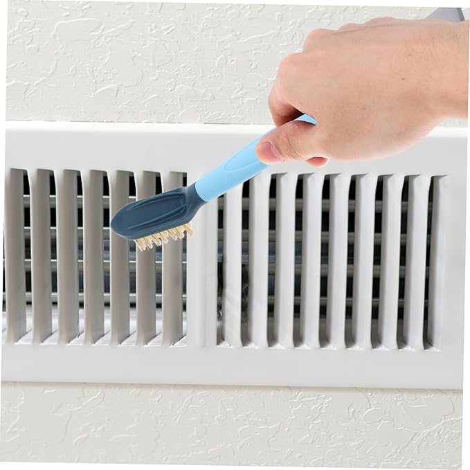 Mobestech Groove Cleaning Brush for Detail Cleaning Multi-Functional Crevice Brush with Scraper for Bathroom Kitchen and Sliding Door Tracks Ergonomic Design Hard Bristles