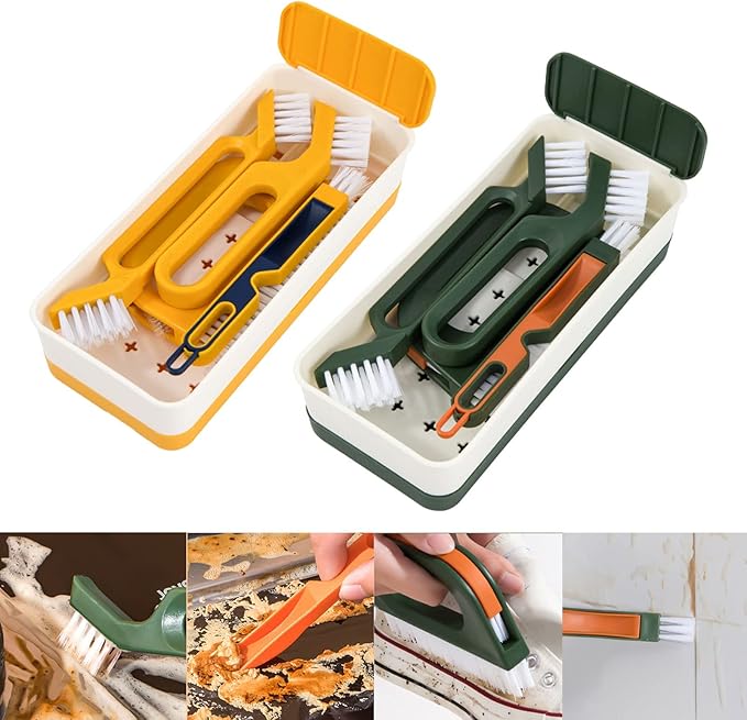 Upgraded Grout Cleaner Brush Set Detail Brush Set for Sink Drain Portable Grout Brush for
