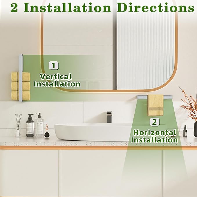 Alise Bath Towel Bar,Wall Mount Towel Holder Towel Rack Towel Hanger for Bathroom Lavatory,20 Inch SUS304 Stainless Steel Towel Rail,Brushed Finish
