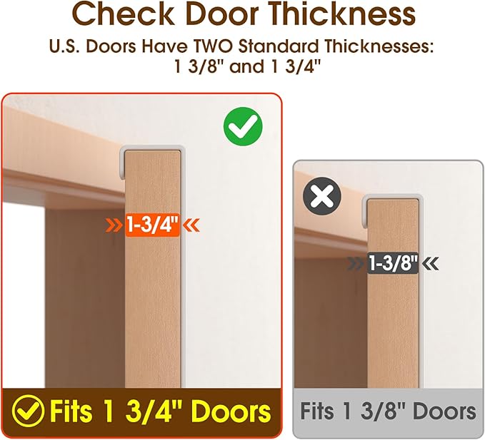 Long Over The Door Hooks Hanger with 15.75" Arms for for Easier Access by Shorter, J16U, Perfectly Fits US Standard 1 3/4-inch Doors, Towel Rack Bathroom Organizer Holder, White