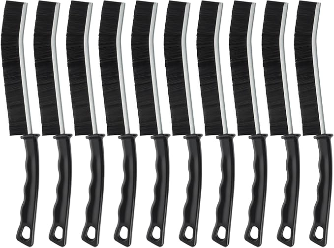 10 Pcs Crevice Cleaning Brush Set, Hard Bristle Narrow Gap Brush Home Tile Grout Scrub Brush Sink Faucet Window Frame Tight Spaces Corners Cleaner Tools for Kitchen Bathroom Toilet