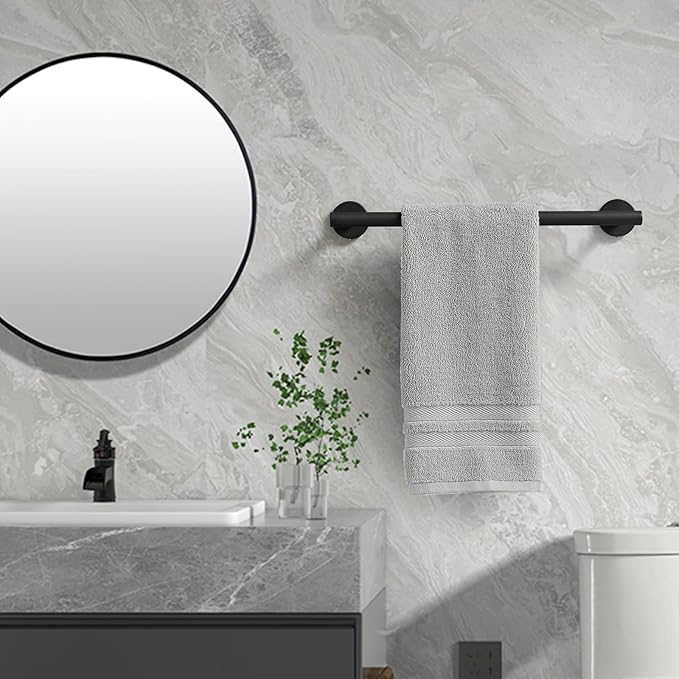 16 Inch Towel Bar, Towel Rack for Bathroom, Stainless Steel Wall Mounted Towel Holder Modern Home Decor Bathroom Accessories, Matte Black