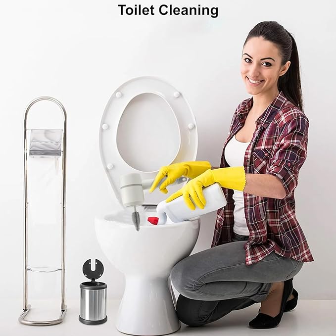 ASkinds Electric Spin Scrubber, 360 Rotating Cordless and Handheld Bathroom Scrubber with 6 Replaceable Cleaning Brush Heads for Cleaning Kitchen, Tile, Tub Floor, Sink, Window and Stove(White)