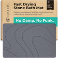 Stone Bath Mat Diatomaceous Earth Shower Mat Non-Slip Super Absorbent Diatomite Stone Bath Mats for Bathroom Floor Quick Drying Natural Easy to Clean (23.5 x 15) - Graphite