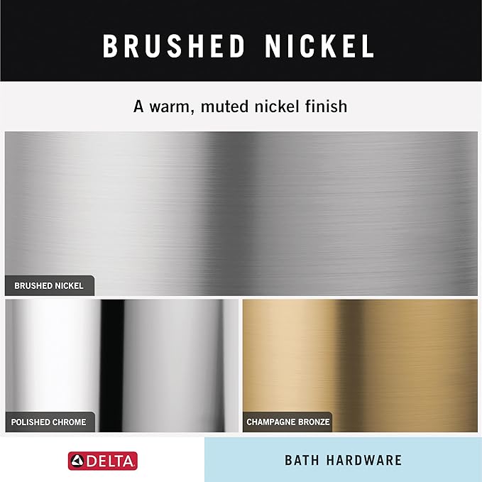Delta Nicoli (1-Pack) Toilet Paper Holder SpotShield Brushed Nickel Tissue Roll Holder for Bathroom Organization and Storage Pivoting Toilet Tissue Holder Wall Bathroom Accessories NIC50-DN