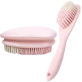 2 Pack Soft Bristle Cleaning Scrub Brush Laundry Brush Scrubber Brush for Clothes, Carpet and Fabric Stain Removal, Scrubbing Brush with Ergonomic Handle (Pink)