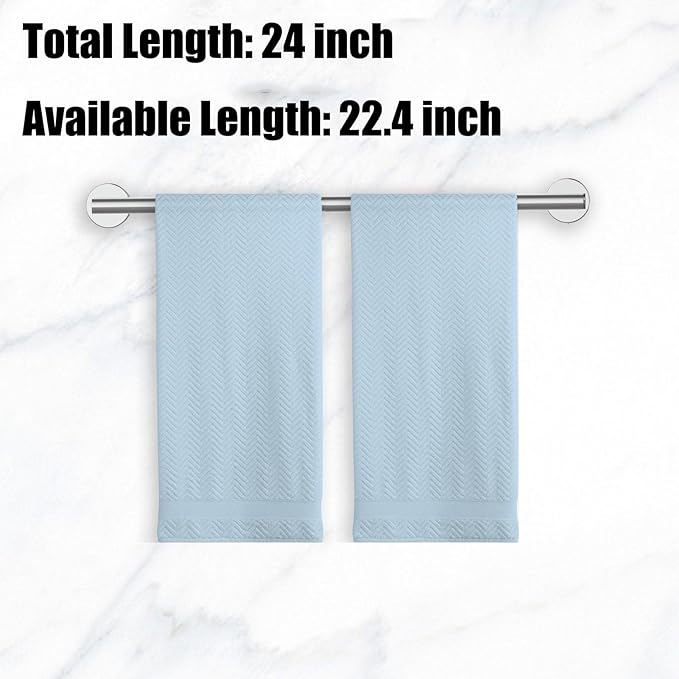 Newfun 24 Inch Polished Chrome Bathroom Towel Bar, 2 Pieces Towel Racks for Bathroom SUS304 Thicken Stainless Steel Towel Holder