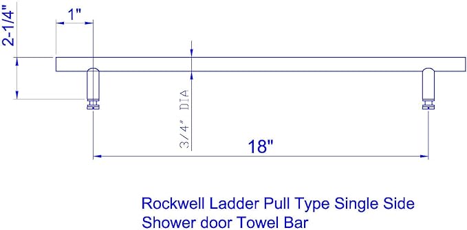 Rockwell Security 18" Ladder Type Single Side Towel Bar in Bronze Finish for Glass Shower Doors